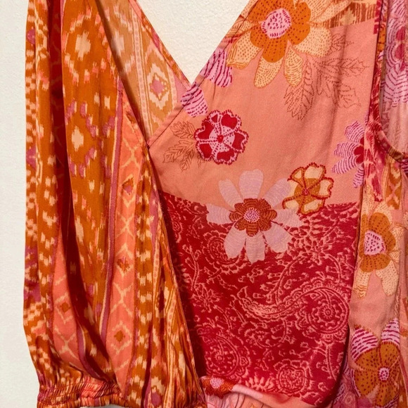 NWOT Free People Tied To You Tank - Paisley Floral Cropped Blouse - Tie Strap - Picture 3 of 7